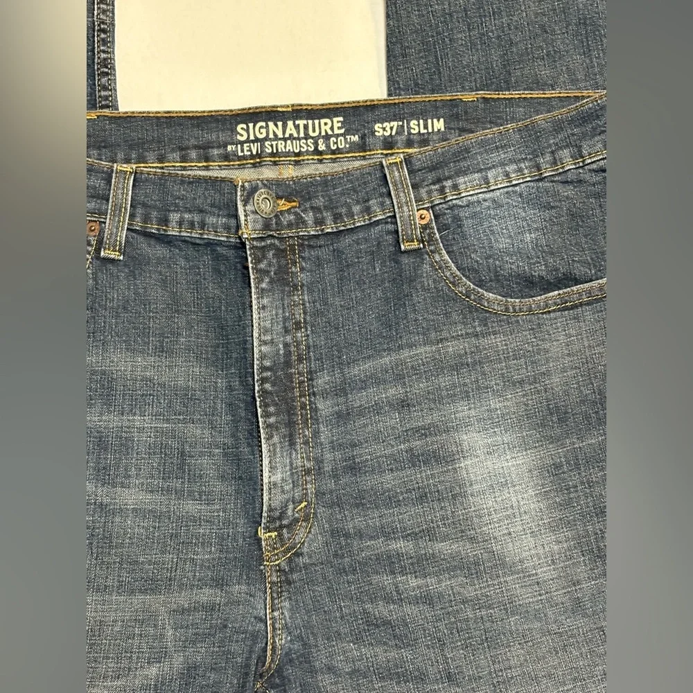 Levi’s Signature S37 Slim Straight Jeans Men’s 40x30 Medium Wash Stretch Denim